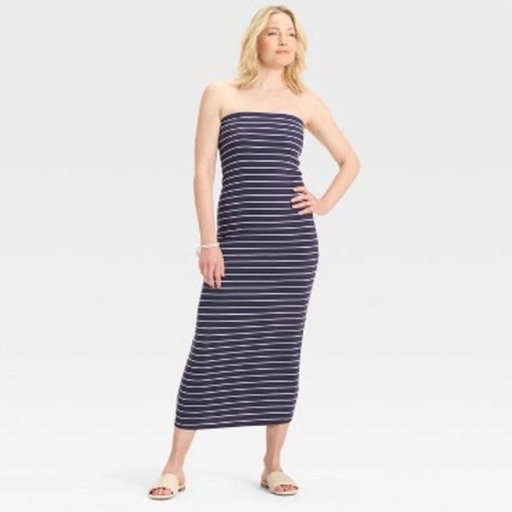 A New Day Women’s Striped Navy Tube Dress